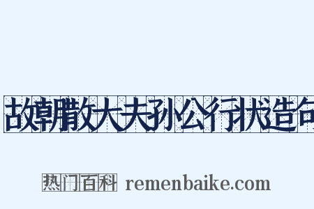 故朝散大夫孙公行状造句是什么意思的图片